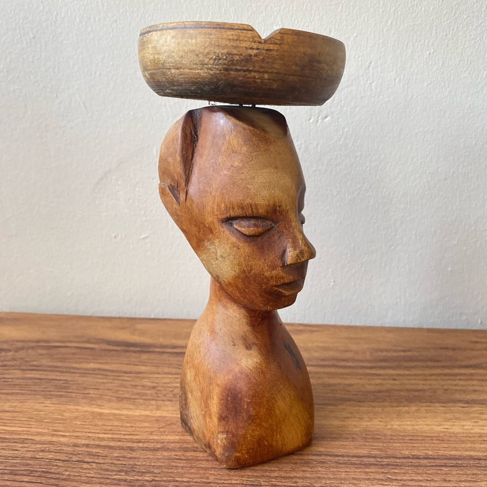 Vintage Hand-Carved Wooden Figurine Africa